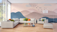 Landscape Blue Pink Mountain Wallpaper - Giffywalls