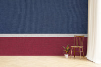 Contemporary bicolor fabric wallpaper with depth.