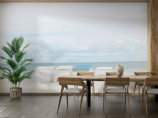 Blue roof pattern wallpaper for walls

