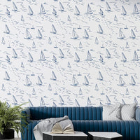 Detailed view of the sketched sailboat lines

