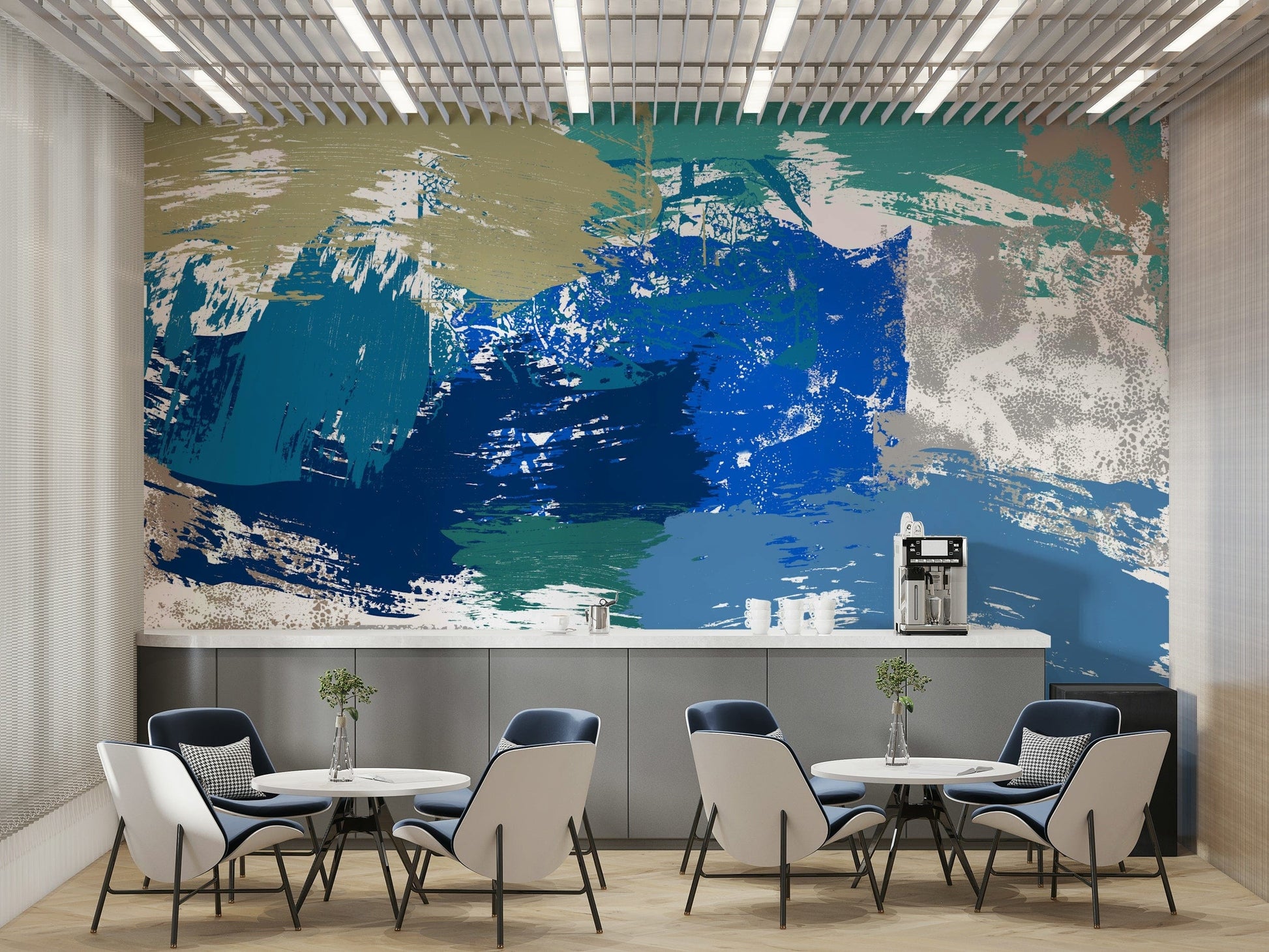 A serene weathered look wall mural for your decor.

