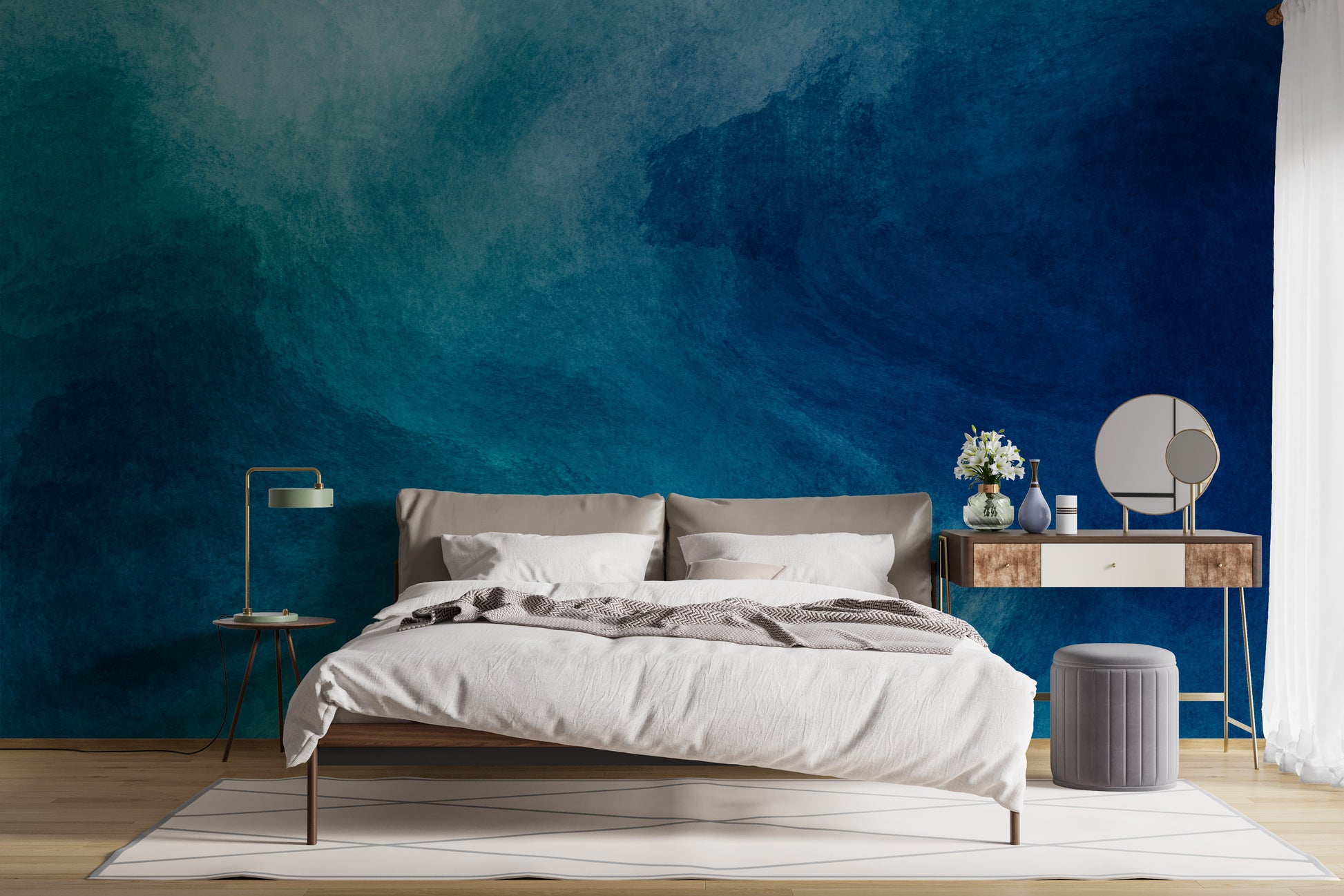 Blue Watercolor Liquid Paint Wallpaper - Giffywalls