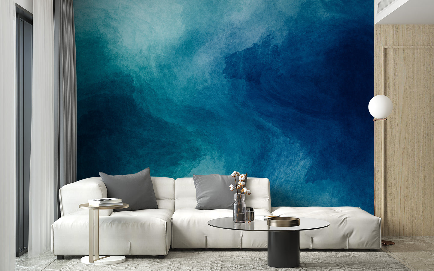 Blue Watercolor Liquid Paint Wallpaper - Giffywalls
