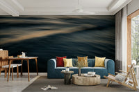 A graceful subtle pattern wall mural in cool, natural tones.

