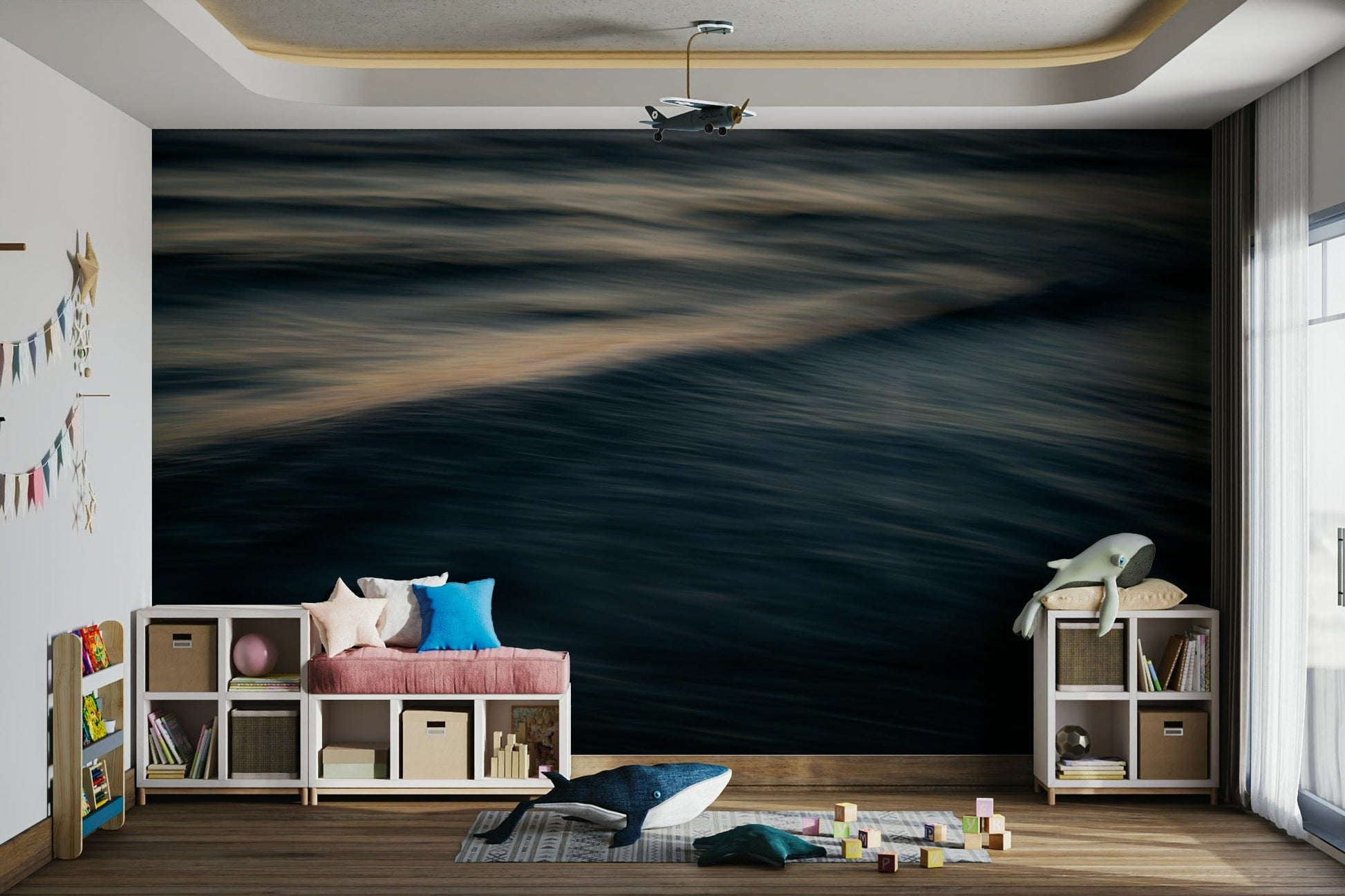 A serene ocean motion wall mural for your decor.

