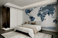 Stylish dark blue world map design

