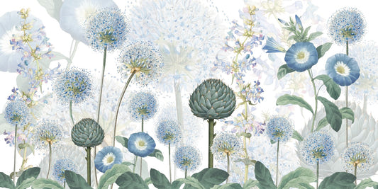 Blue Wild Meadow Wallpapers Mural
