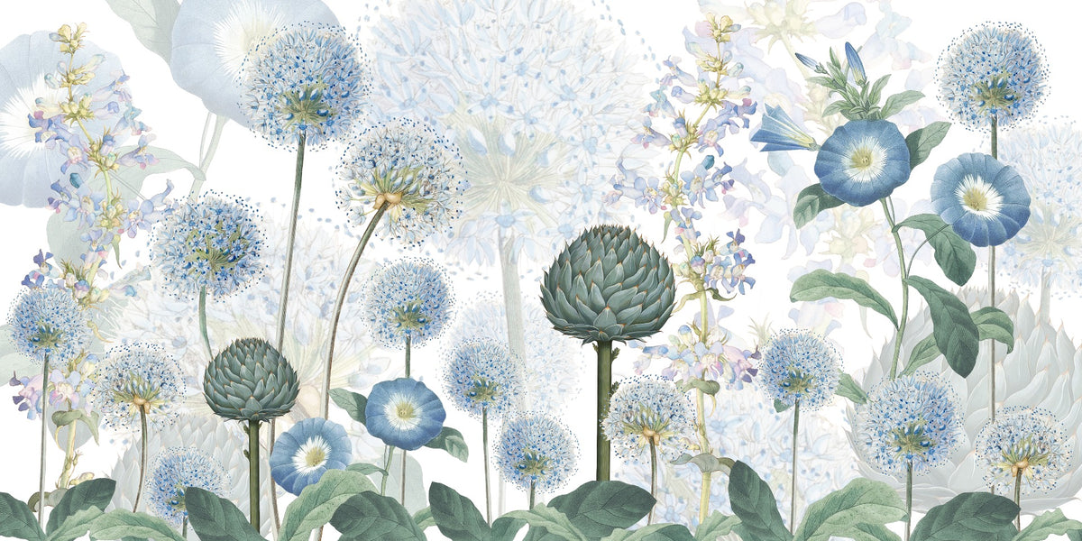 Blue Wild Meadow Wallpapers Mural