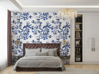 A tranquil bluebell field wall mural for your decor.

