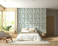 Charming Bluebell Bloom removable wallpaper delightful home décor element.