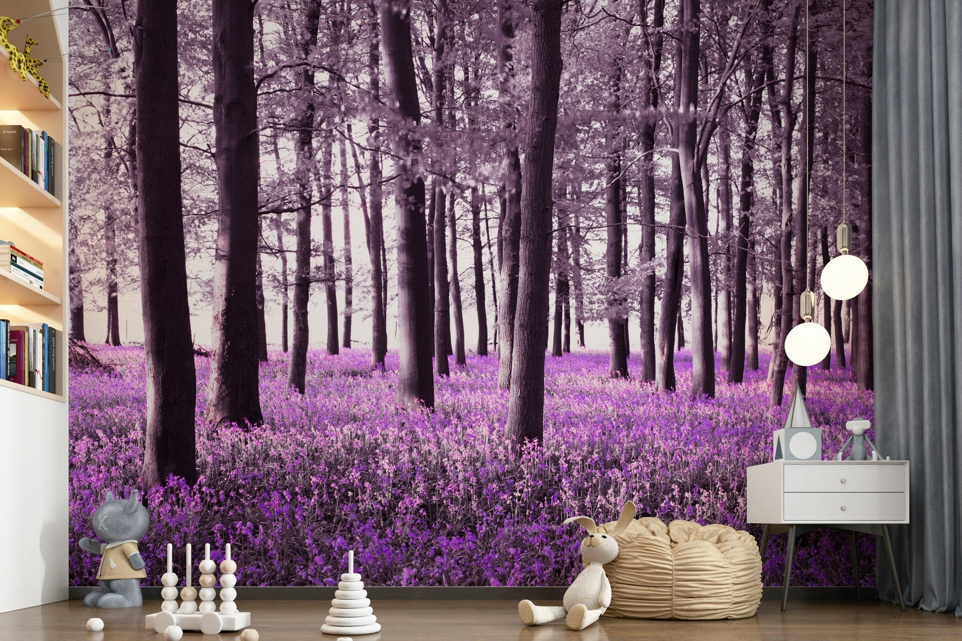 Amazing Mysteries of Bluebell Forest wall covering.