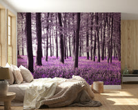 Vivid bluebell forest print. Mysteries of Bluebell Forest. Magical room.