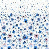 Large scale flower mural with blush tones for rental apartments