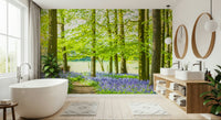 Forest escape Bluebell Wonderland large wall art sunlit clearing