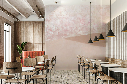 Blush beach-inspired wallpaper design

