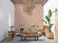 Blush Fall Leaves Wallpaper – Serene wall mural showcasing autumn leaves with soft blush undertones.