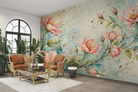 Stylish pink floral wallpaper for modern and vintage spaces

