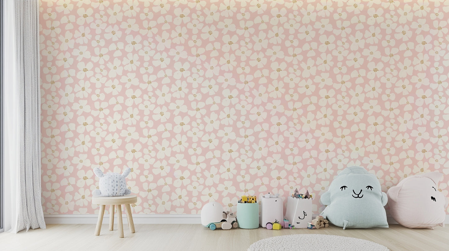 Calm floral pattern wall mural

