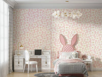 Romantic pink wall mural style

