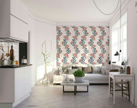 The composition is a symmetrical and repeating pattern.

