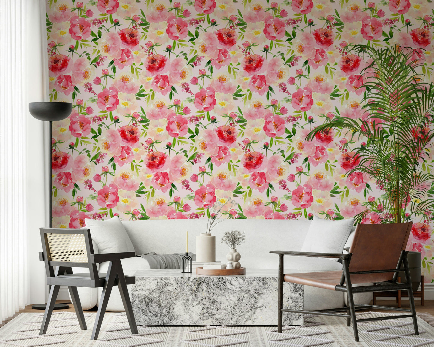 Blush Bloom Watercolor Wallpaper⁠