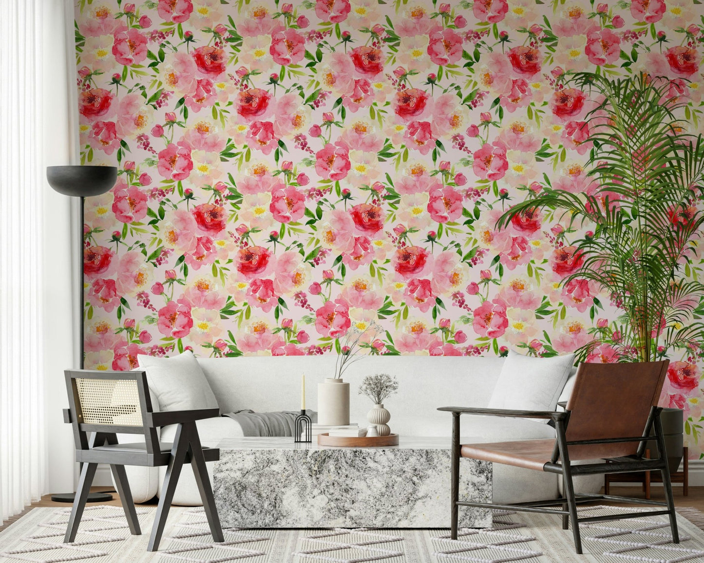 Blush Bloom Watercolor Wallpaper⁠