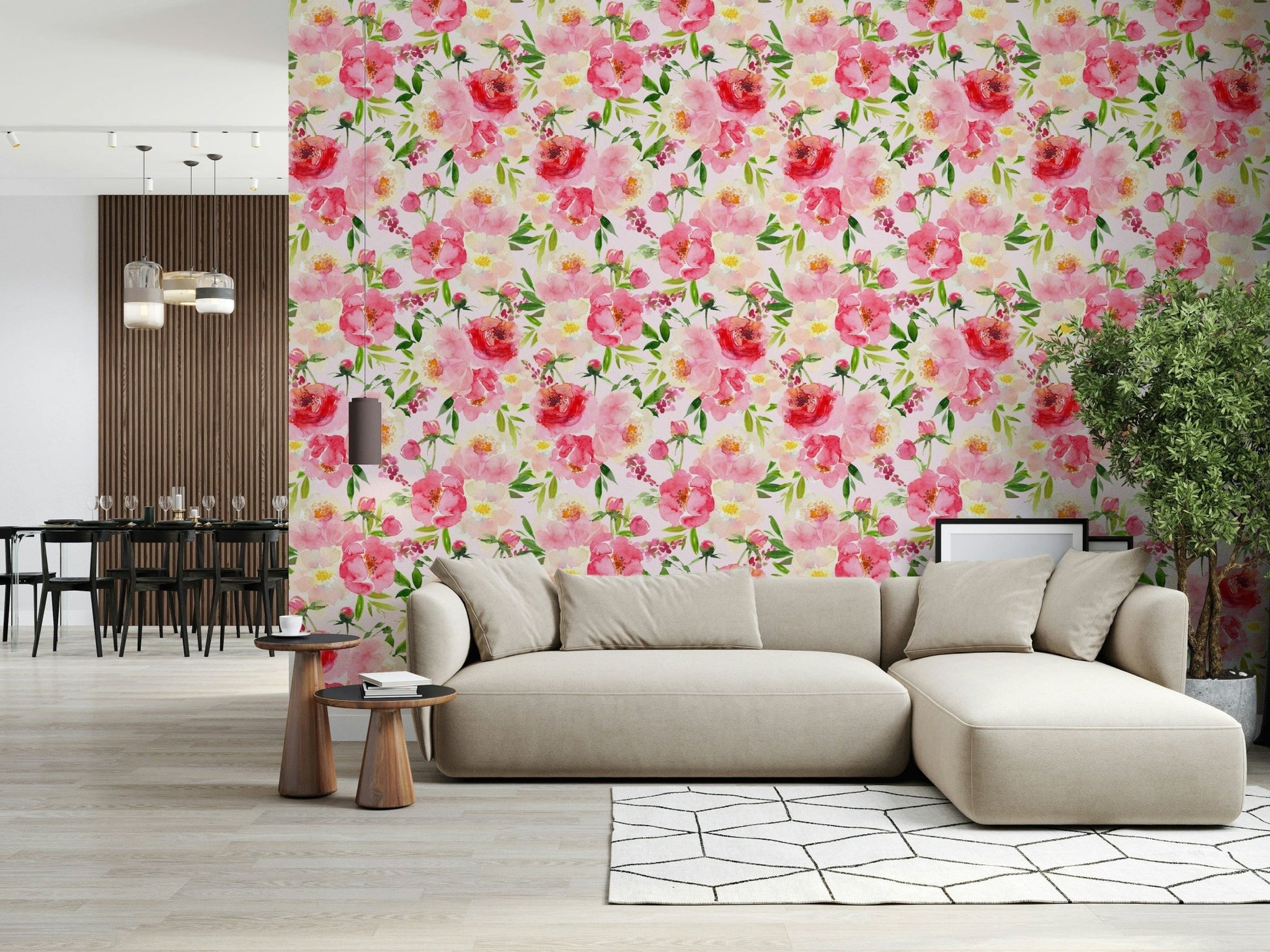 Blush Bloom Watercolor Wallpaper⁠