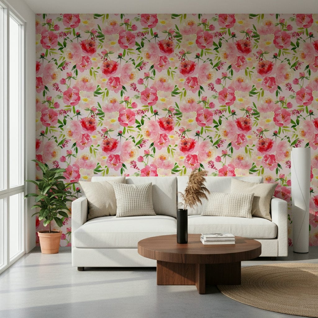 Blush Bloom Watercolor Wallpaper⁠