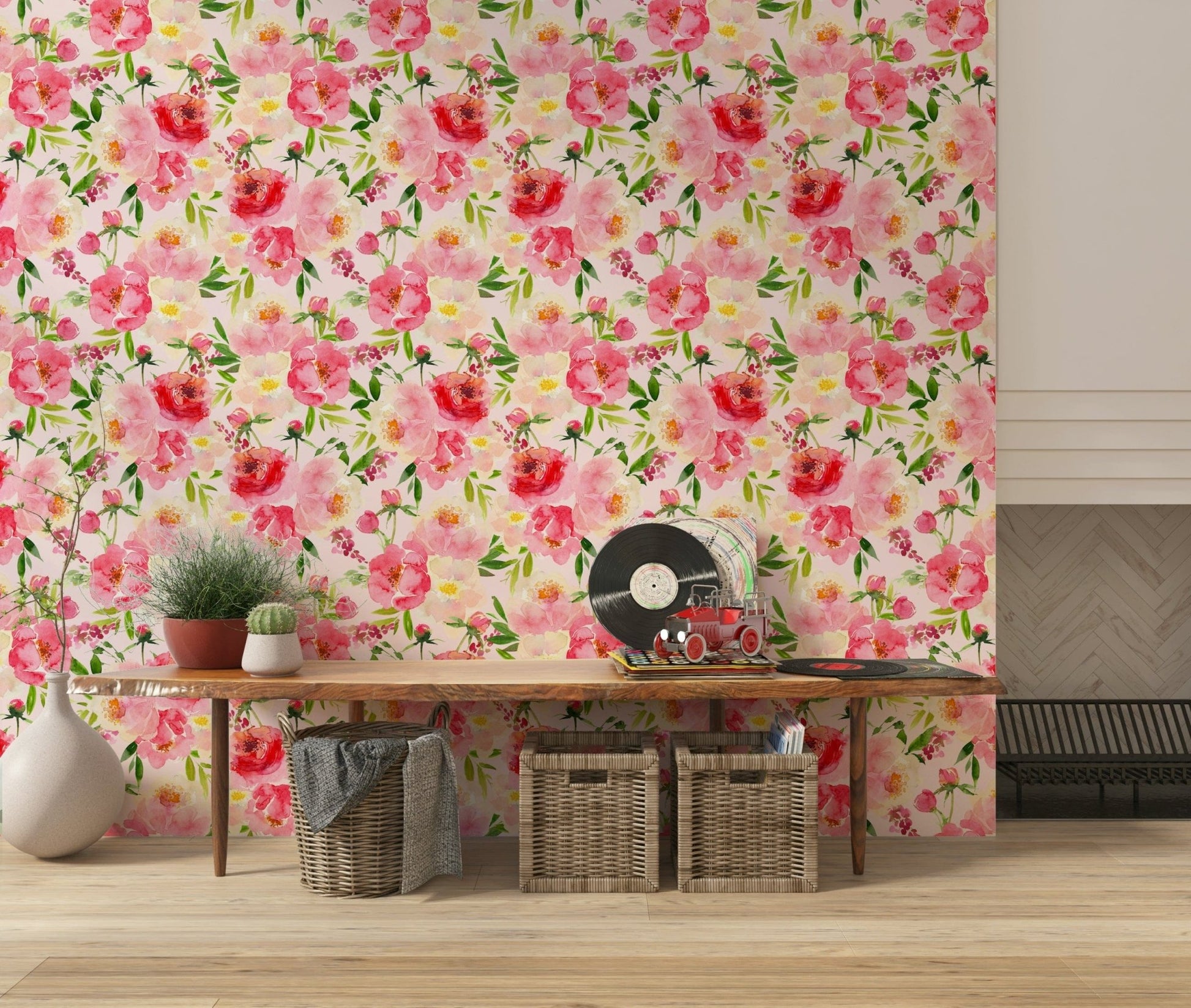 Blush Bloom Watercolor Wallpaper⁠