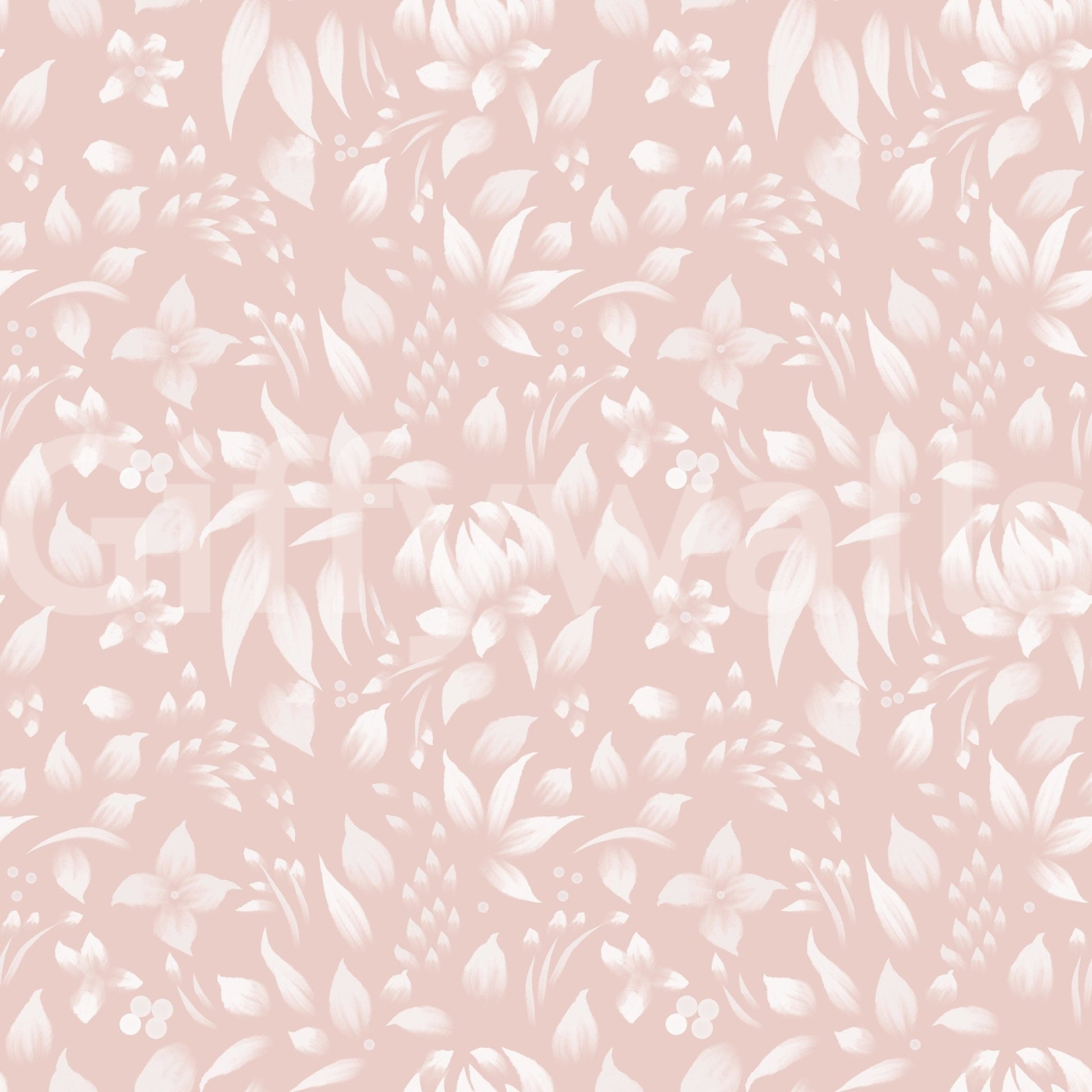 A serene floral wallpaper with soft blush hues and understated spring bloom patterns.