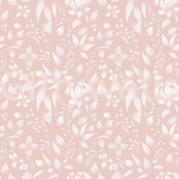 A serene floral wallpaper with soft blush hues and understated spring bloom patterns.