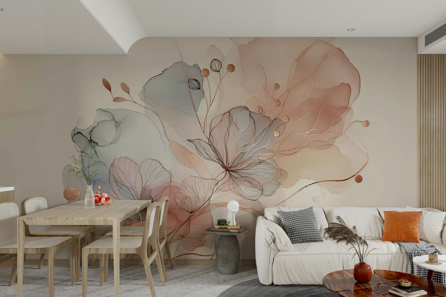 Blush Botanical Dream Wall Mural