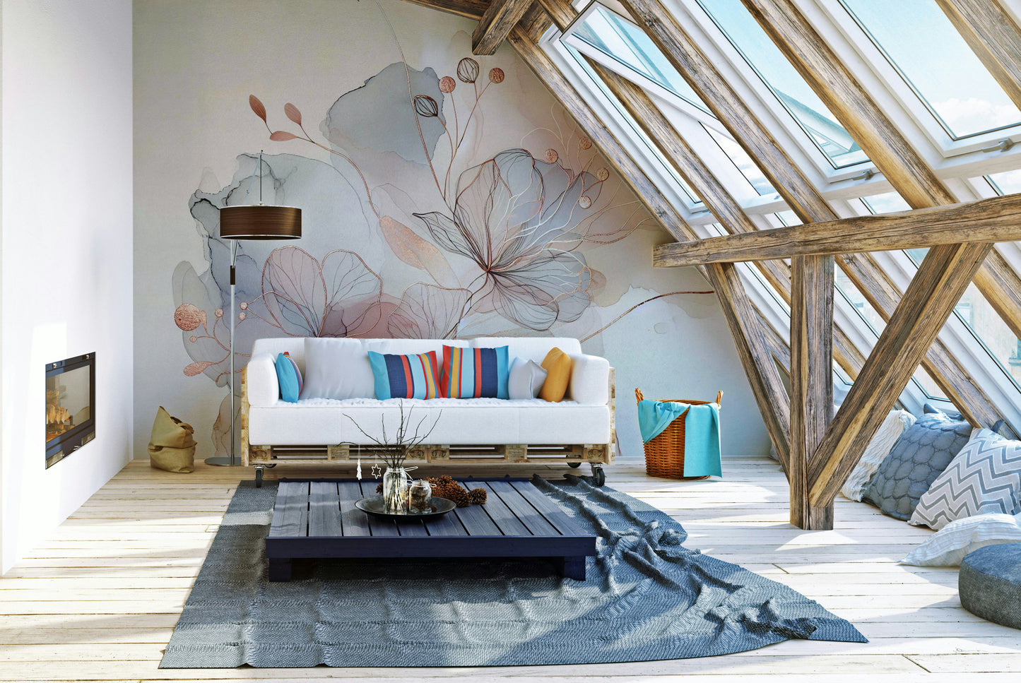 Blush Botanical Dream Wall Mural