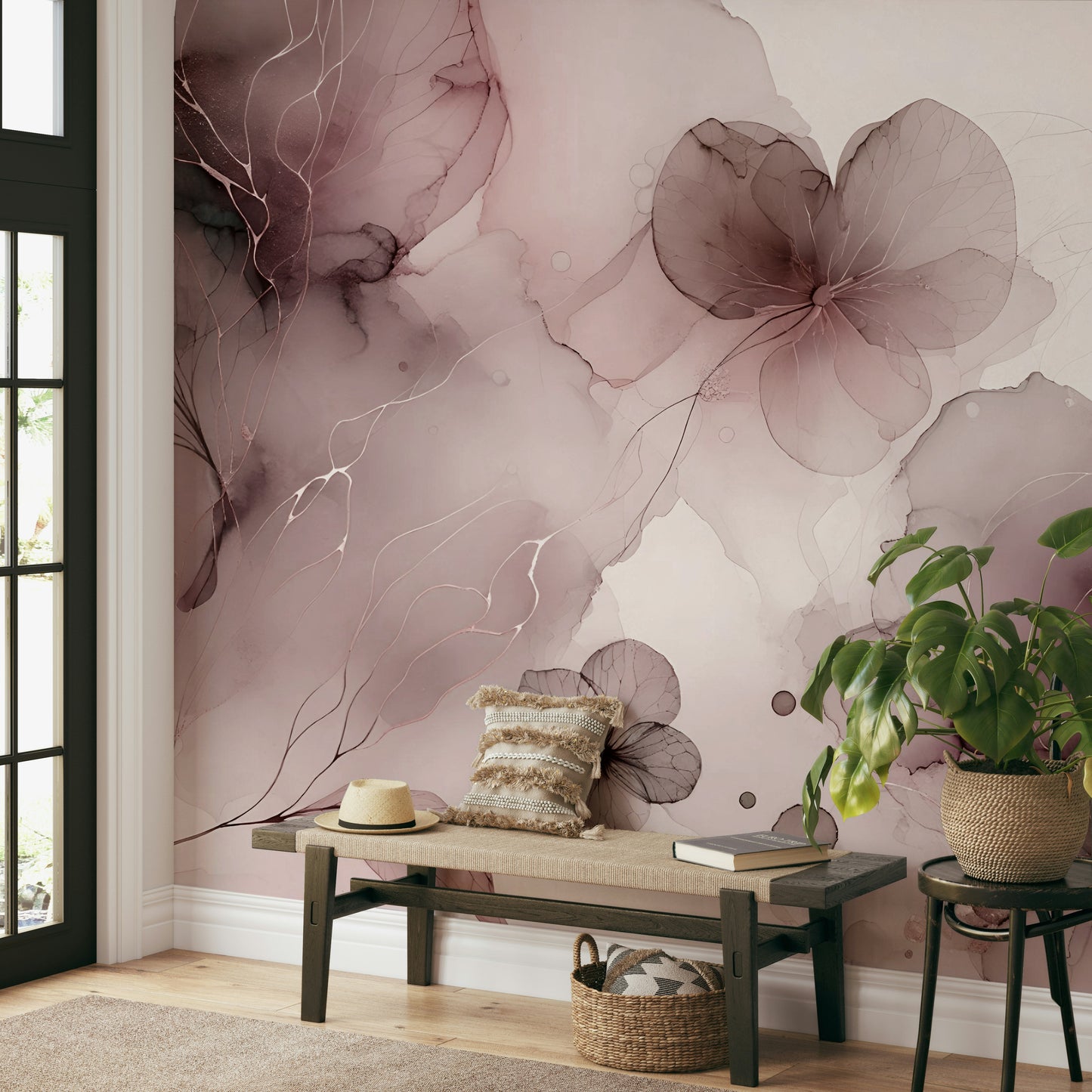 Blush Botanical Whispers Wall Mural