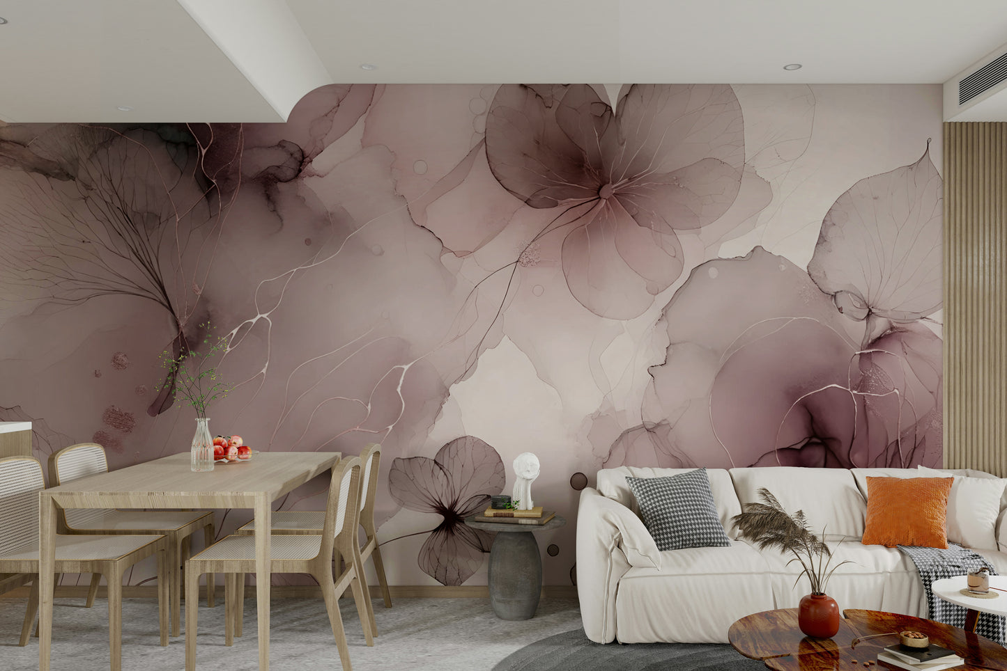 Blush Botanical Whispers Wall Mural