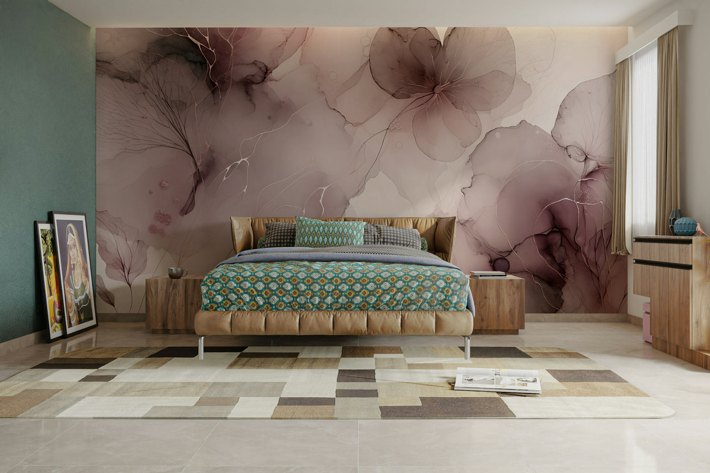 Blush Botanical Whispers Wall Mural
