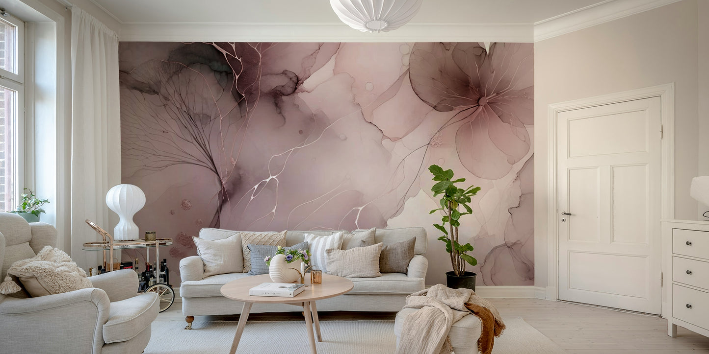 Blush Botanical Whispers Wall Mural