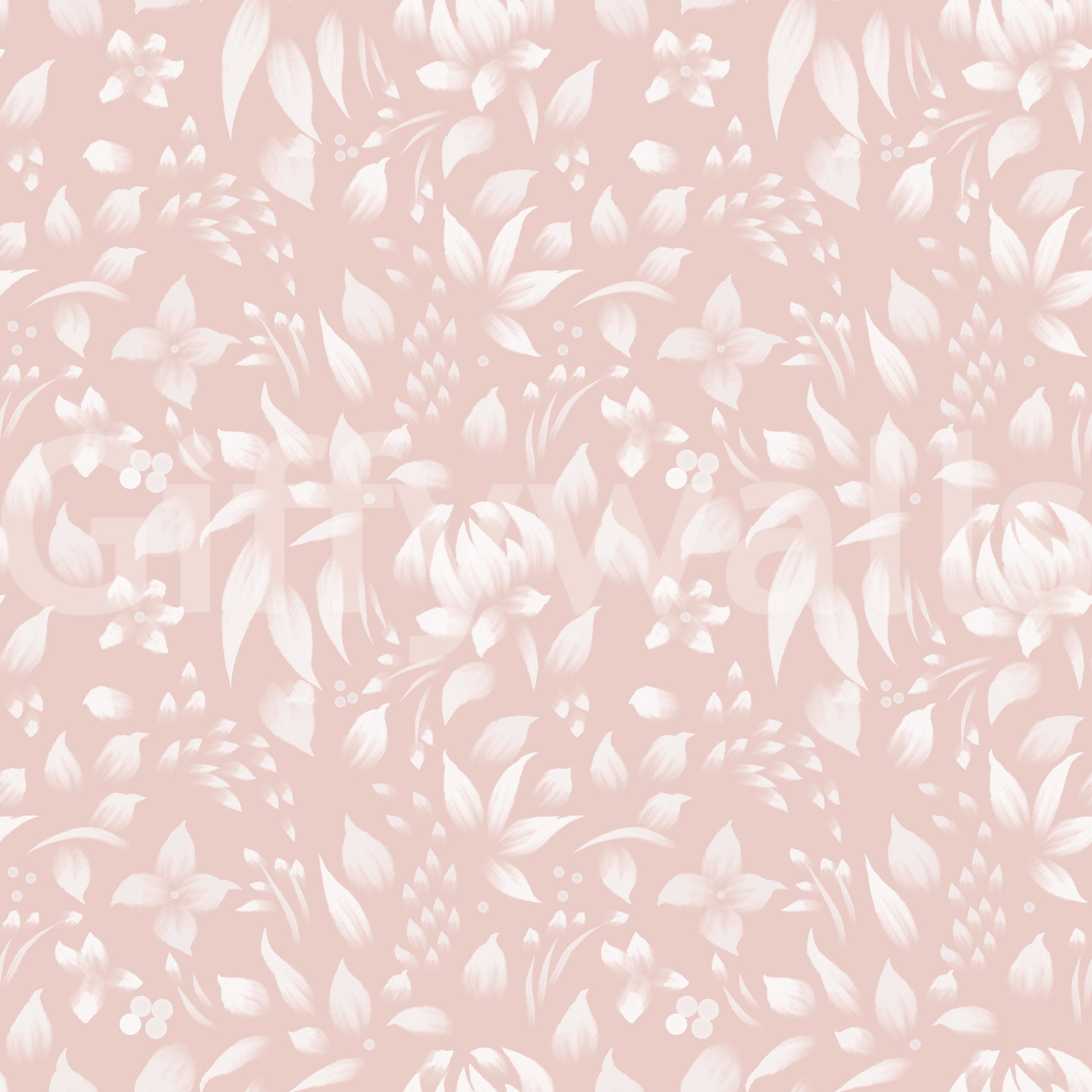 A serene floral wallpaper with soft blush hues and understated spring bloom patterns.