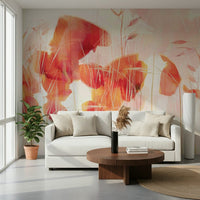 A contemplative flower pattern wallpaper mural for a feature wall.

