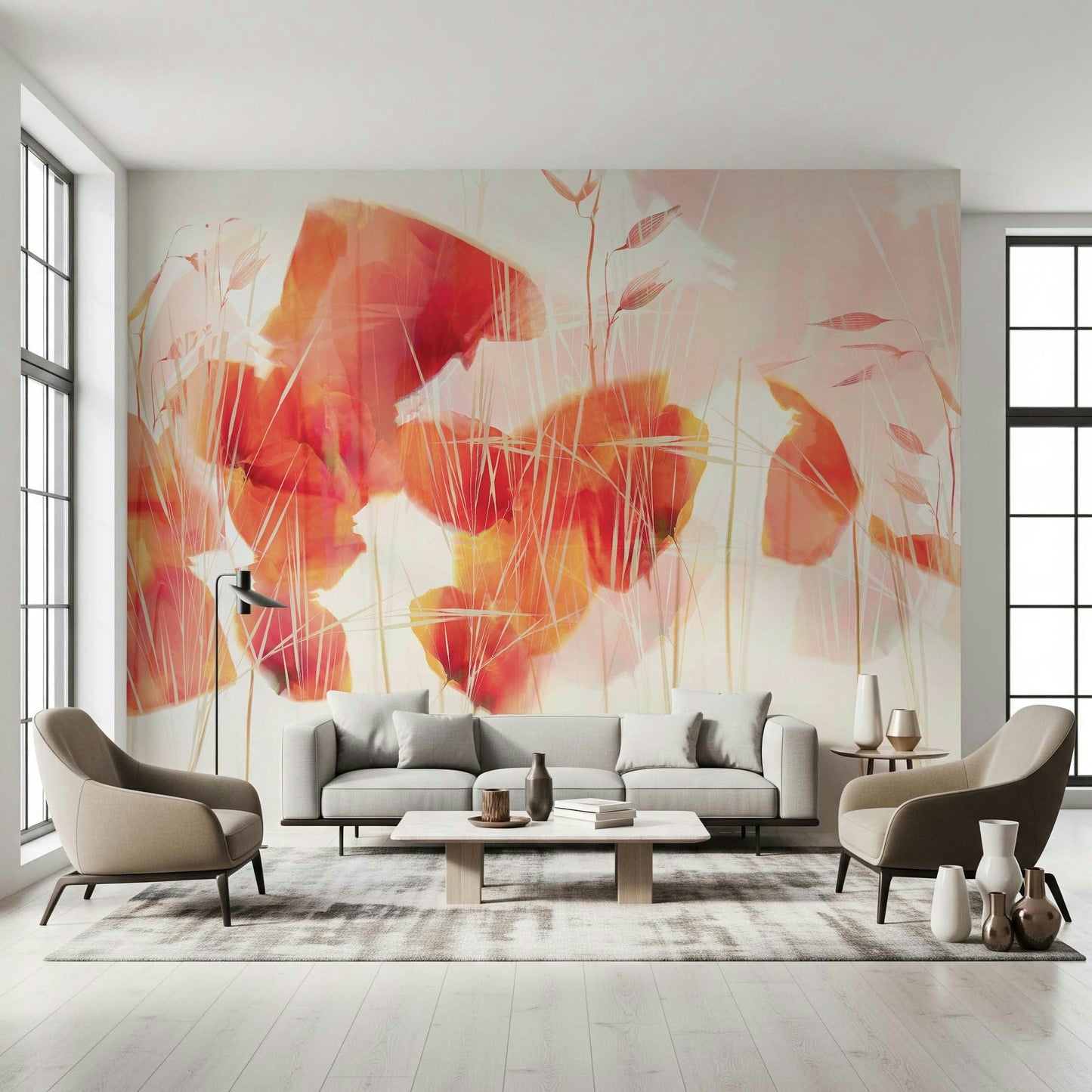 A serene subtle flower wall mural for your decor.

