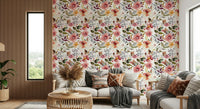 Handpainted wallpaper for walls Blush Bloom Echo rich tones.