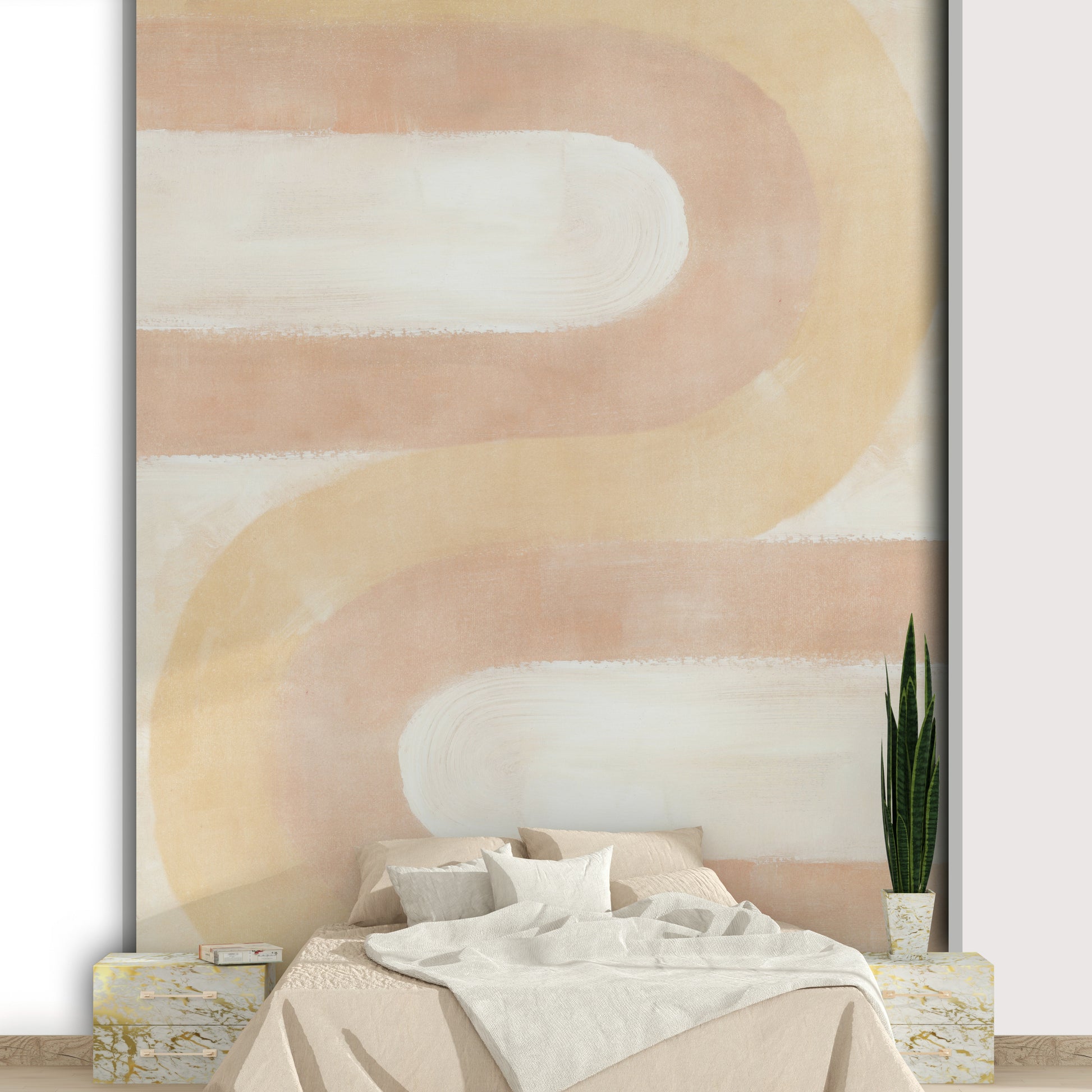 Gentle blush and cream arch design

