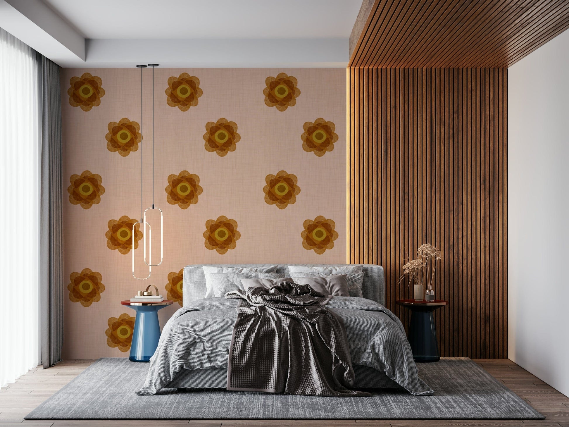An artistic nature inspired mural for home decor.