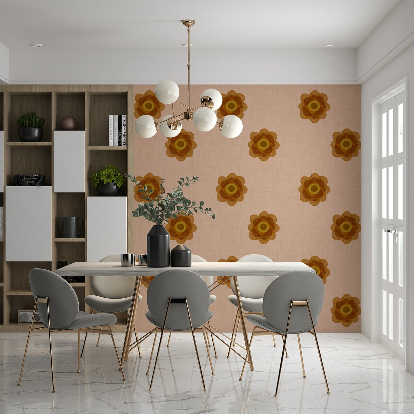 A serene linen texture wall mural for minimalist decor.
