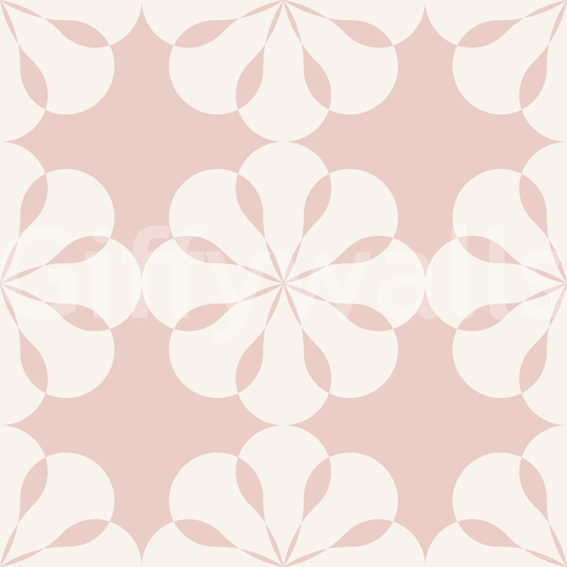A seamless pattern of bold flowers on a wall

