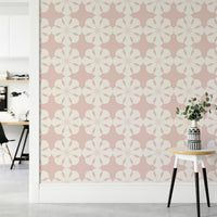High-quality image of the geometric flower wallpaper

