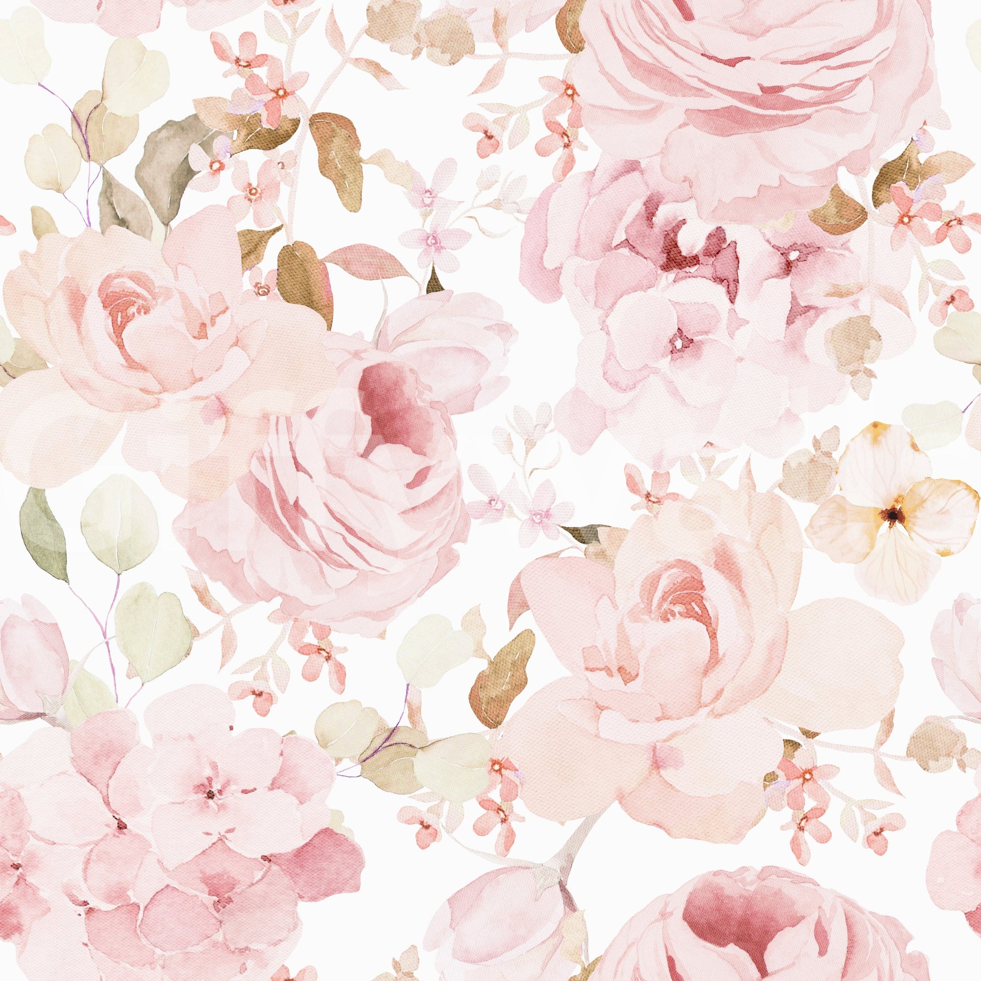 Beautiful pink wall pattern Blush Rose Summer Garden