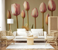 Graceful vertical lines of the tulips, Emerging Elegance wall decoration.