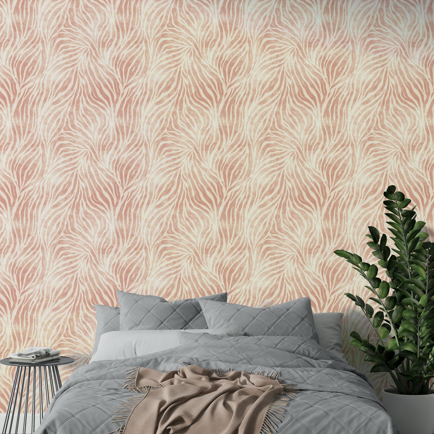 Blush Zebra Stripes Wallpaper⁠