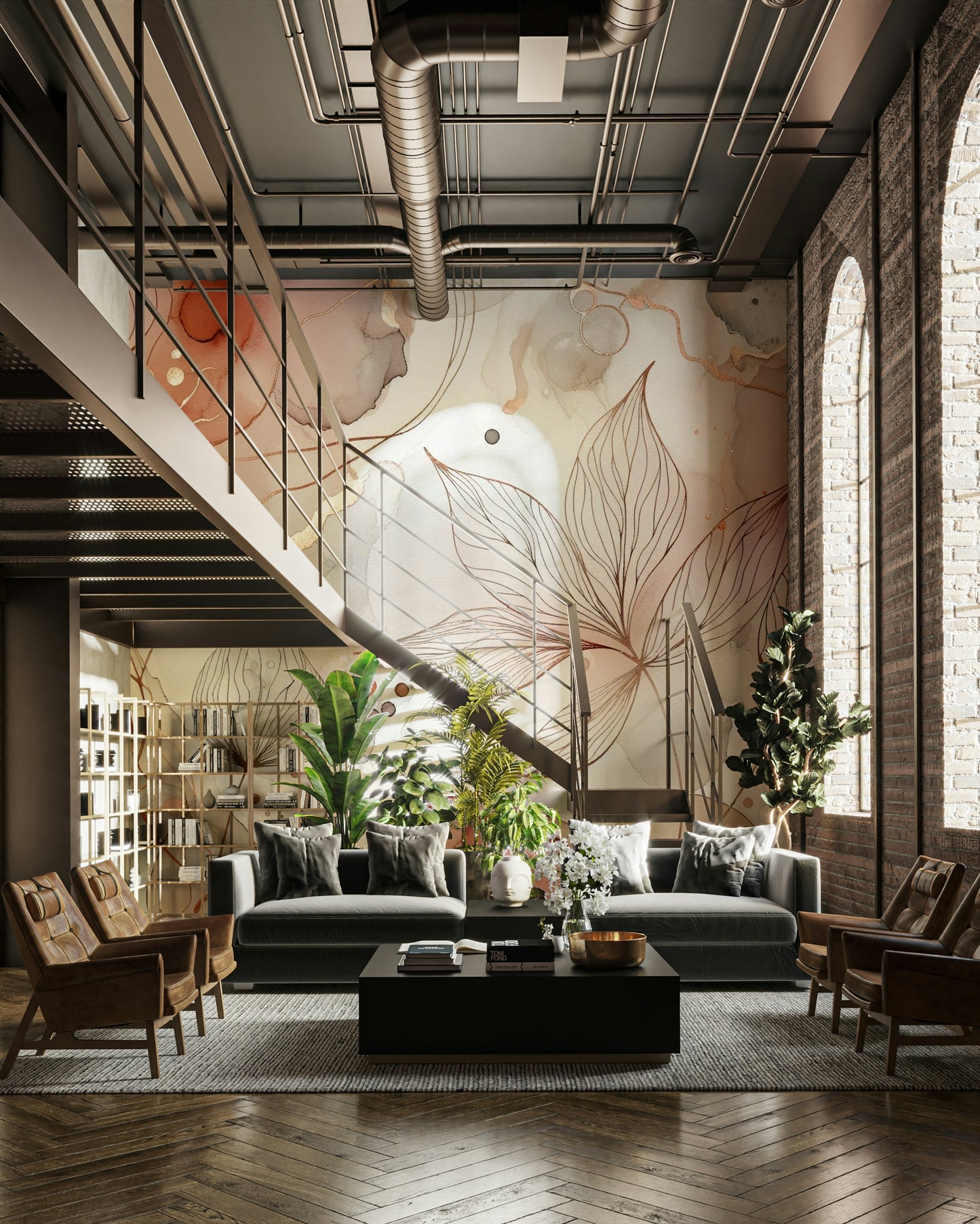 Blushing Botanical Dream Wall Mural